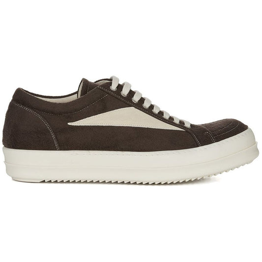 Rick Owens DRKSHDW FW25 Concordians Suede Vintage Low Sneakers Dark Dust/Milk/Milk