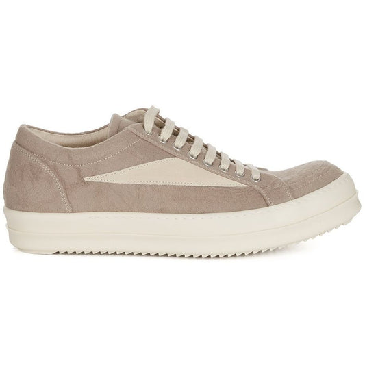 Rick Owens DRKSHDW FW25 Concordians Suede Vintage Low Sneakers Dirty Pearl/Milk/Milk