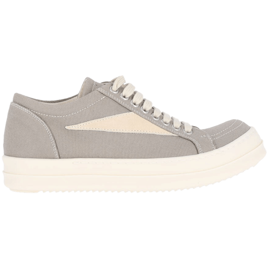 Rick Owens DRKSHDW FW25 Concordians Canvas Vintage Low Sneakers Dirty Pearl/Milk/Milk