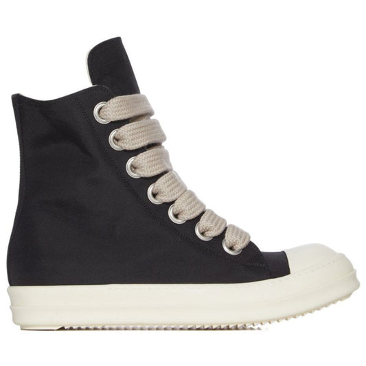 Rick Owens DRKSHDW FW25 Concordians Nylon Canvas Jumbo Laced Sneakers Black/Milk/Milk