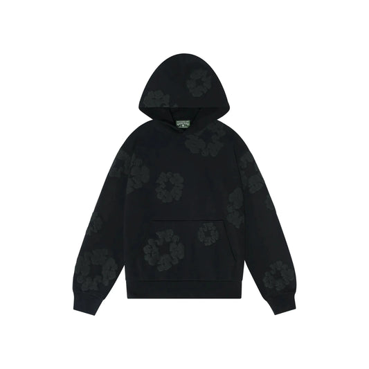 Denim Tears Cotton Wreath Hoodie Black Monochrome