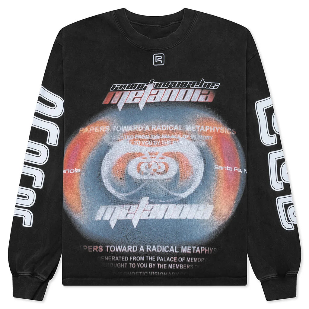 RIVINGTON roi Rebis Divinity Paper Garden L/S Tee Faded Black