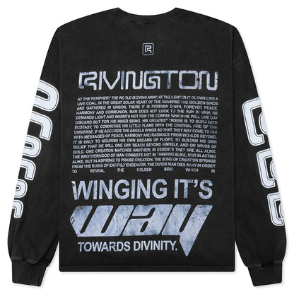 RIVINGTON roi Rebis Divinity Paper Garden L/S Tee Faded Black
