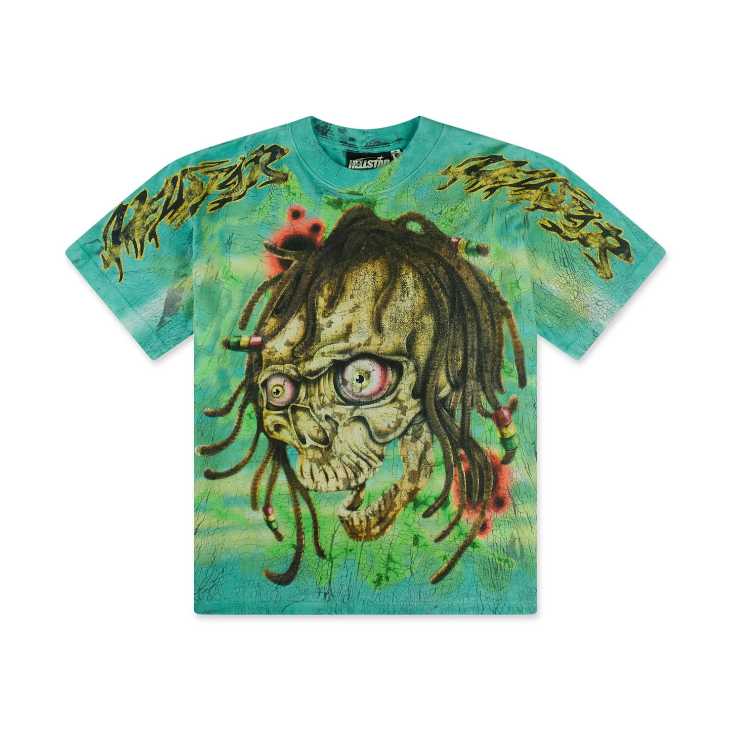 Hellstar Rasta Skull Tye-Dye T-Shirt Green