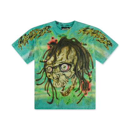 Hellstar Rasta Skull Tye-Dye T-Shirt Green