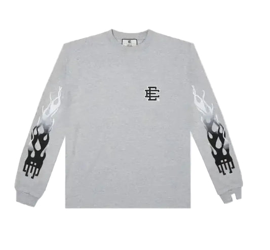 Eric Emanuel Flame EE Long Sleeve T-Shirt Heather Grey/Black