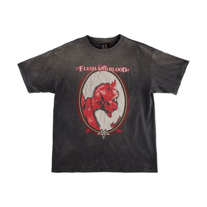 Saint Michael Flesh and Blood Devil T-Shirt Vintage Black