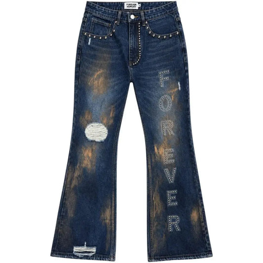 Forever Hungry Dark Blue Mud Denim Jeans