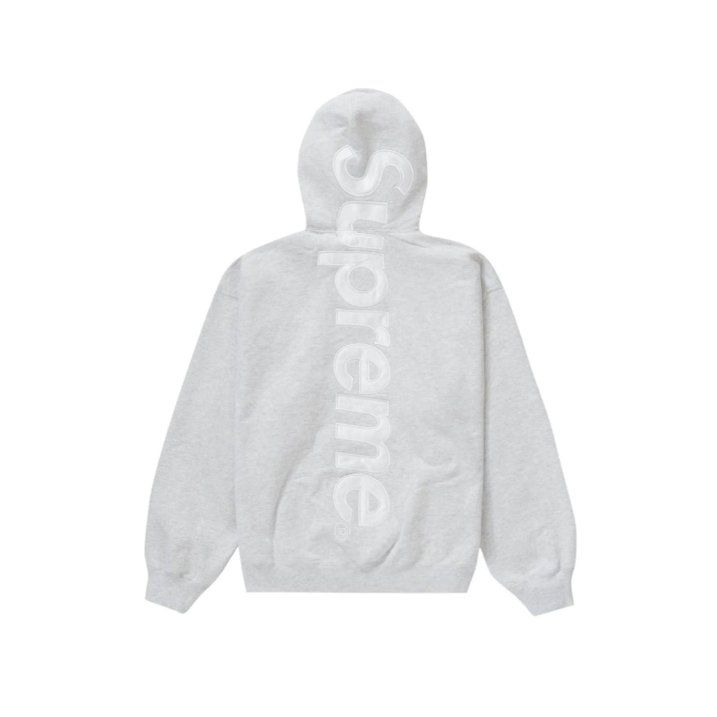 Supreme Satin Appliqué Hooded Sweatshirt (FW23) Ash Grey