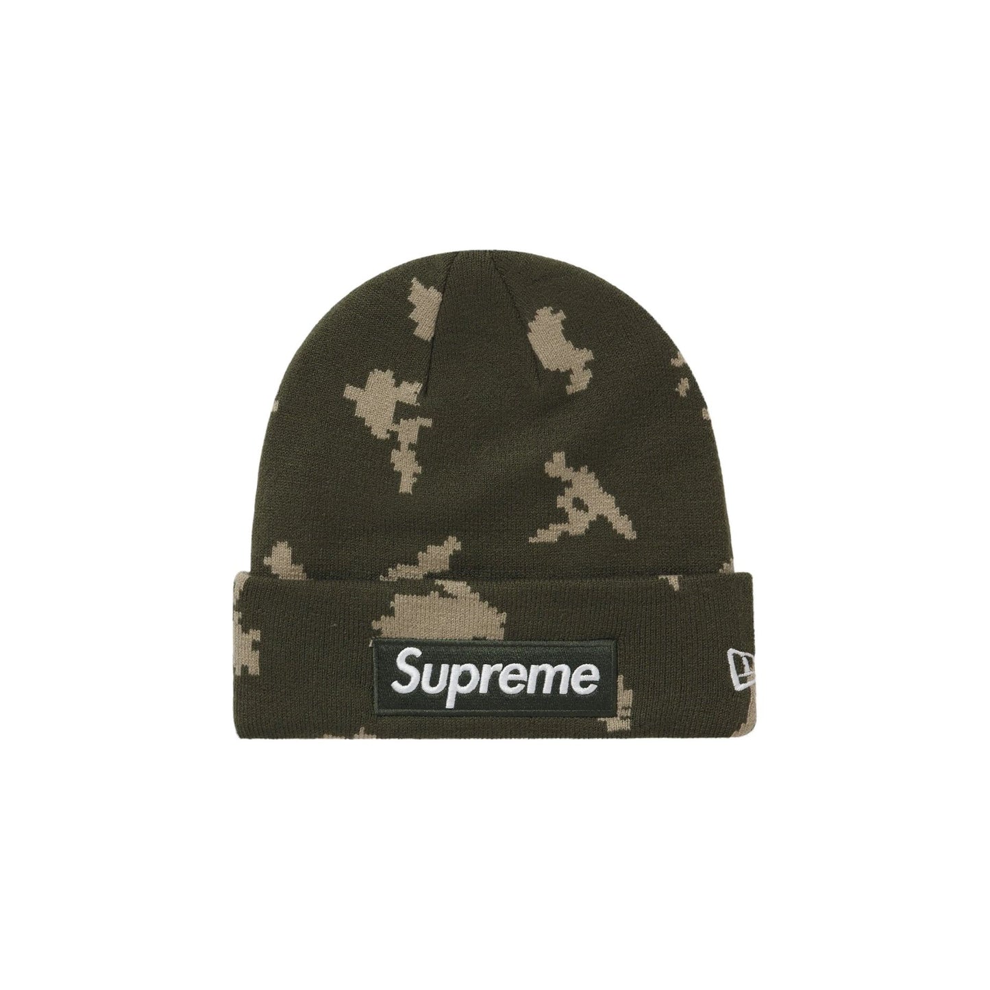 Supreme New Era Box Logo Beanie (FW21) Olive Russian Camo