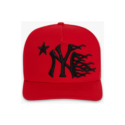 Hellstar NY Rhinestone Snapback Hat Red