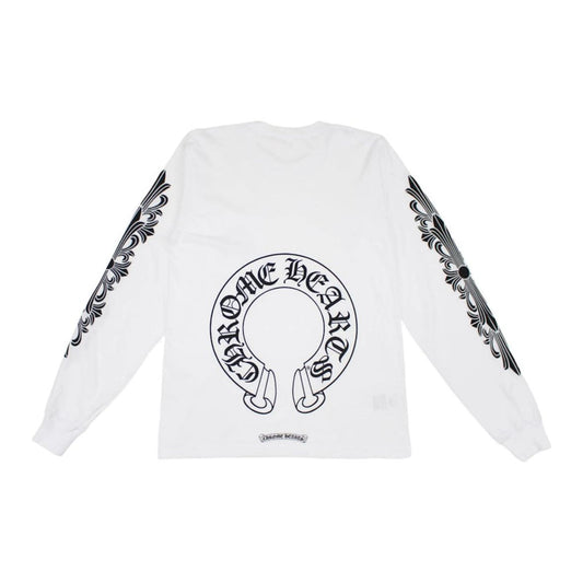 Chrome Hearts Floral Horseshoe L/S T-Shirt White