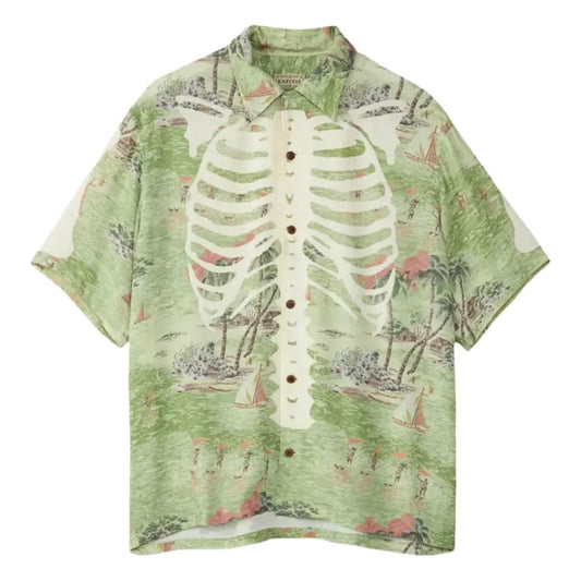 Kapital Bone Wrangle Aloha Hawaiian Shirt Green