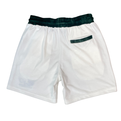 Endless Supply Velour Shorts White/Spartan Green