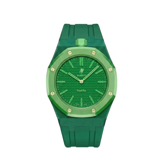Swatch x Audemars Piguet AP Bioceramic Royal Pop Green Eight (with Rubber Strap)