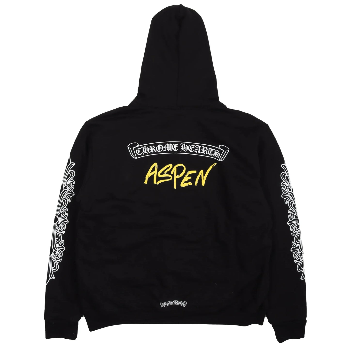Chrome Hearts Aspen Exclusive Scroll Logo Floral Zip-Up Hoodie Black