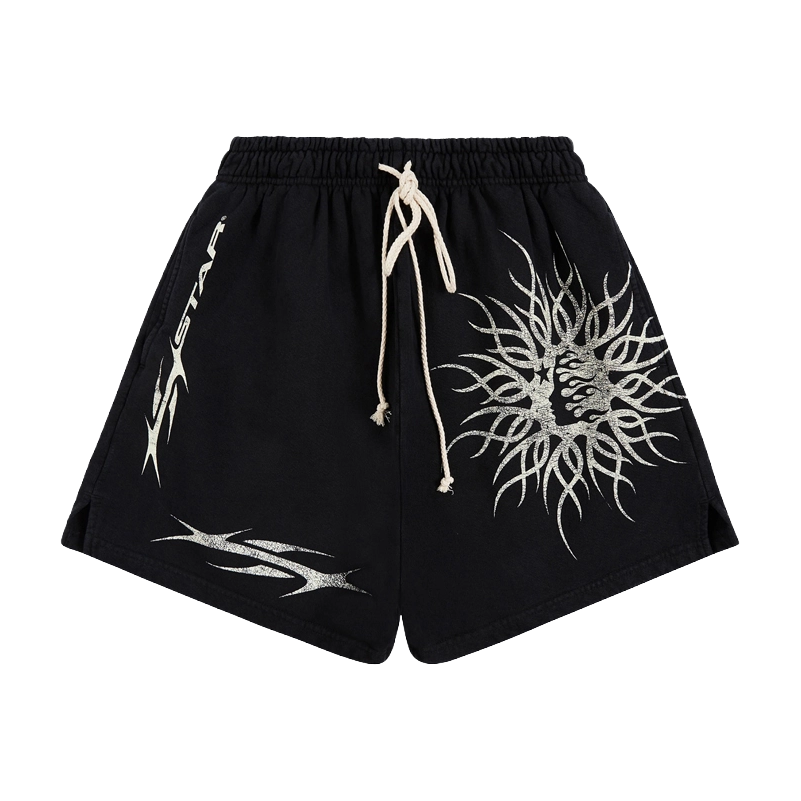 Hellstar Flame Yang Shorts Black