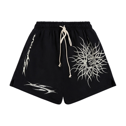 Hellstar Flame Yang Shorts Black