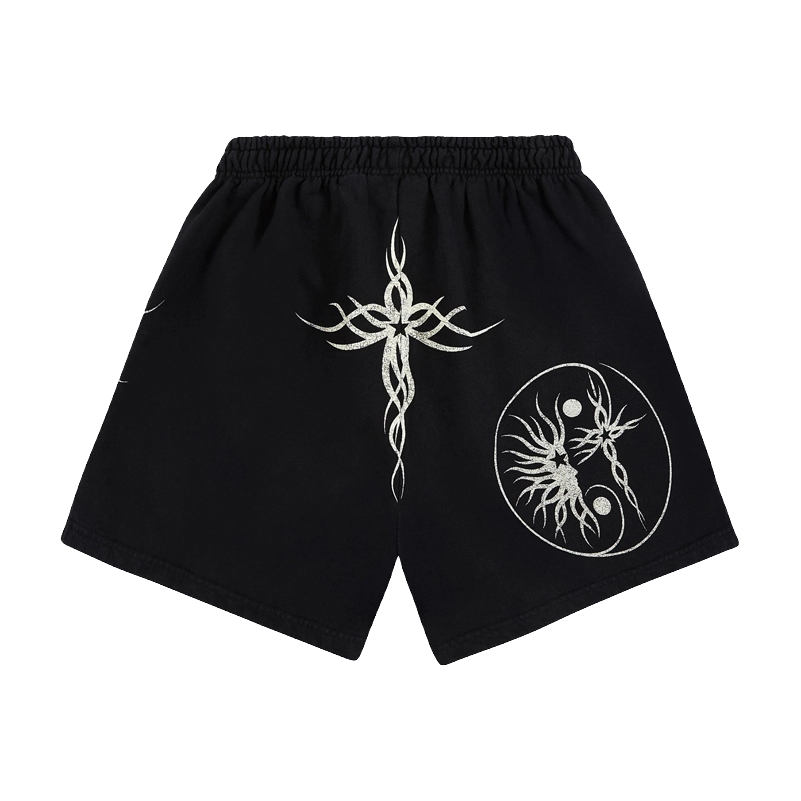 Hellstar Flame Yang Shorts Black