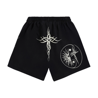 Hellstar Flame Yang Shorts Black
