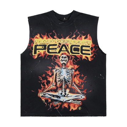 Hellstar Inner Peace Skeleton Sleeveless T-Shirt Black