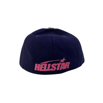 Hellstar OG Logo Fitted Hat Navy/Pink