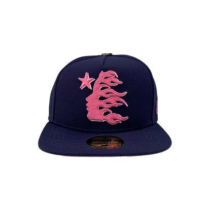 Hellstar OG Logo Fitted Hat Navy/Pink