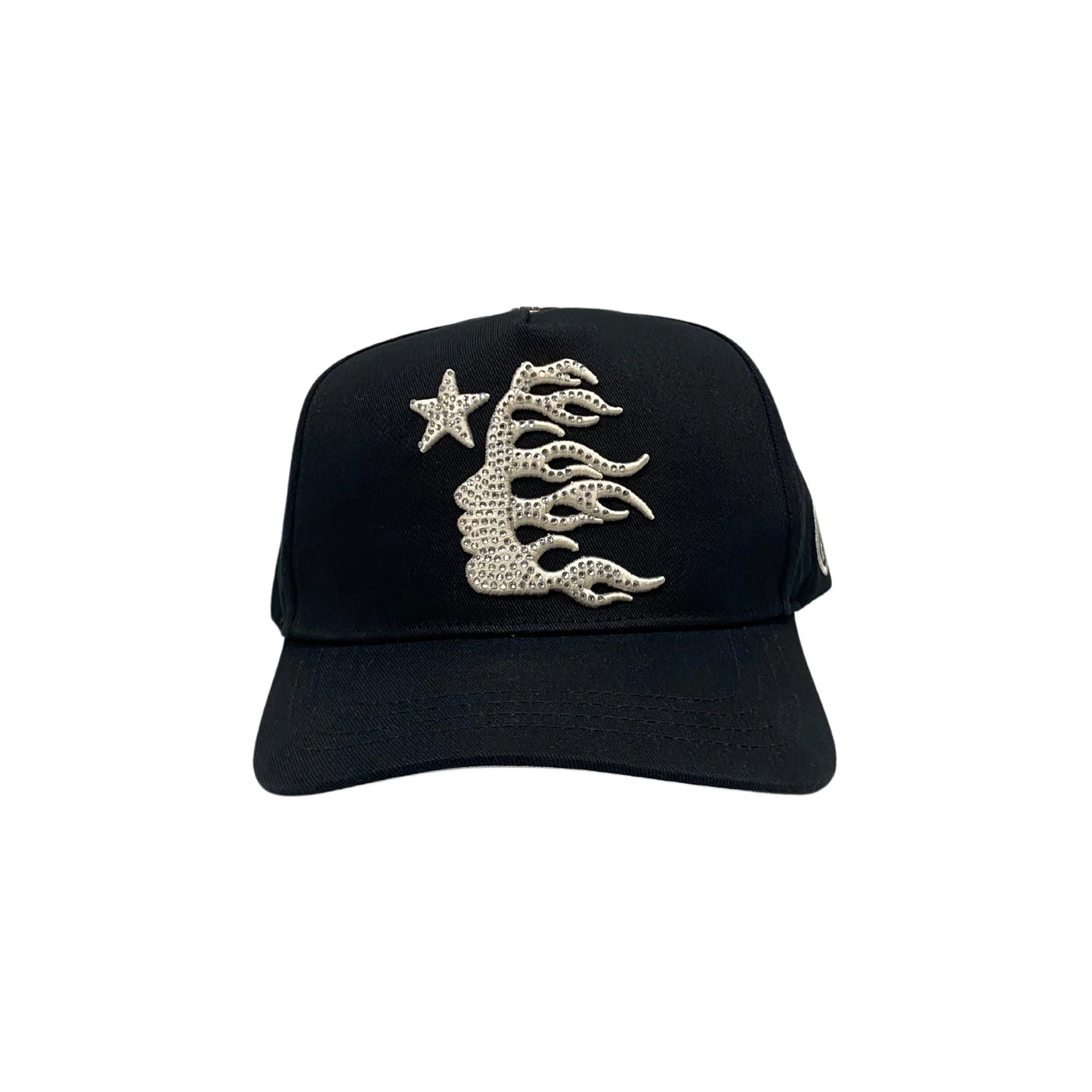 Hellstar OG Logo Rhinestone Snapback Hat Black