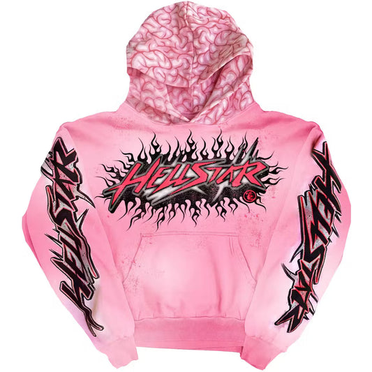Hellstar Brainwashed With Brain Hoodie Pink