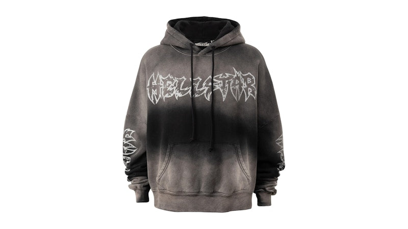 Hellstar Metal Logo Hoodie Washed Black