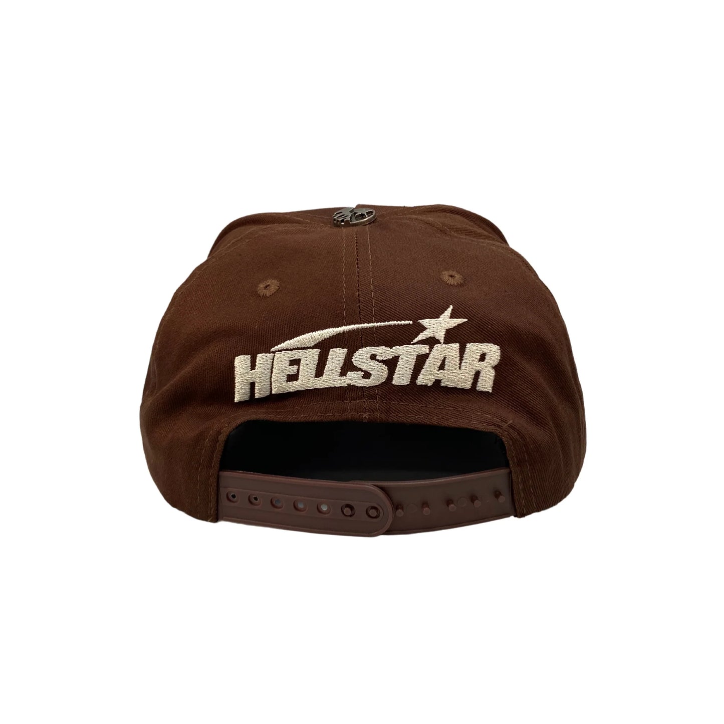 Hellstar OG Logo Rhinestone Snapback Hat Brown