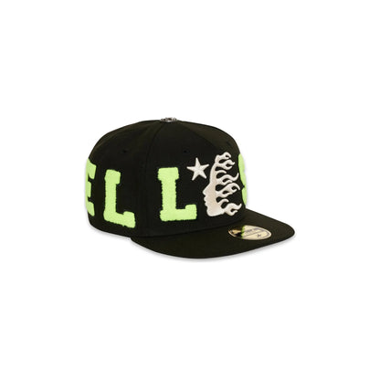 Hellstar OG Patch Fitted Hat Black/Neon Green