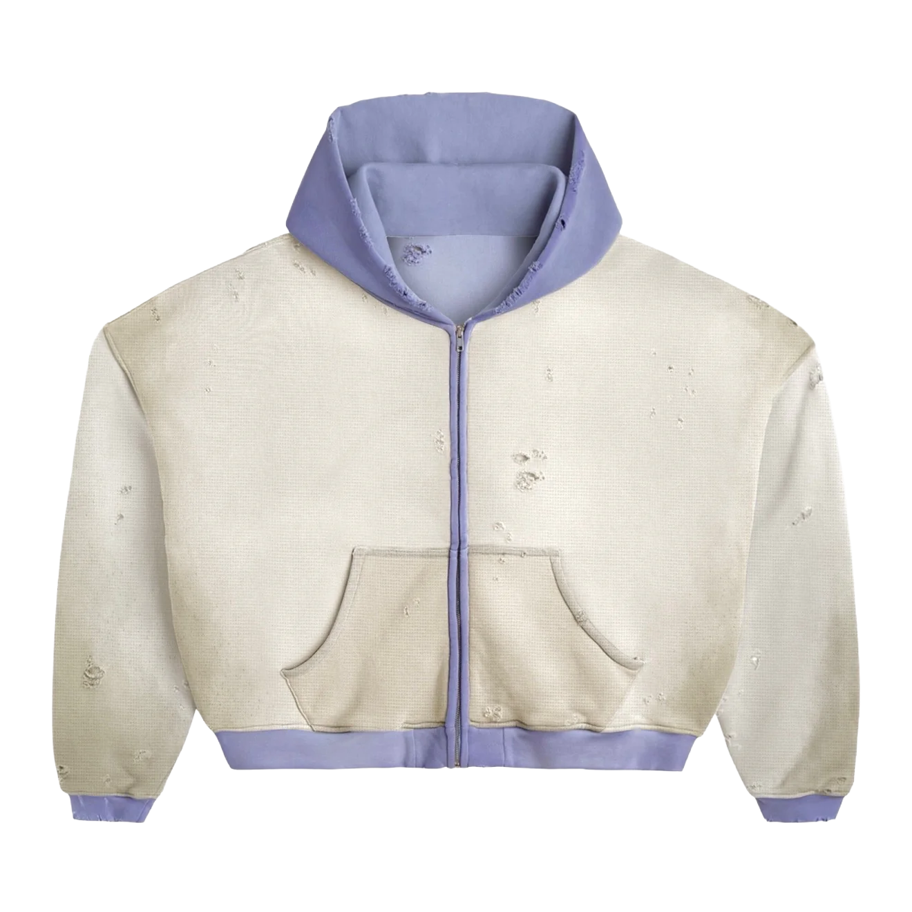 HMDD Rose Bowl Reversible Zip-Up Hoodie Light Blue