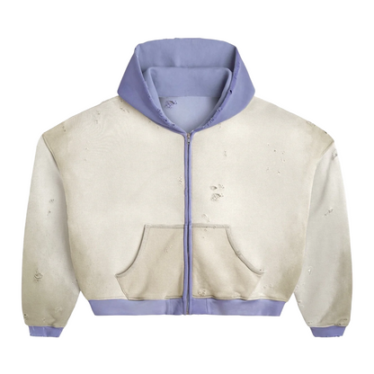 HMDD Rose Bowl Reversible Zip-Up Hoodie Light Blue