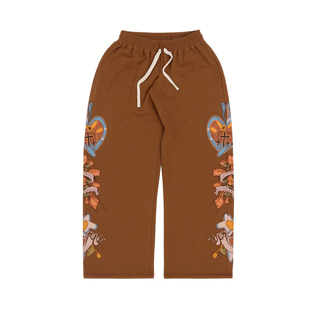 We Are Righteous Risen King Sweatpants Brown