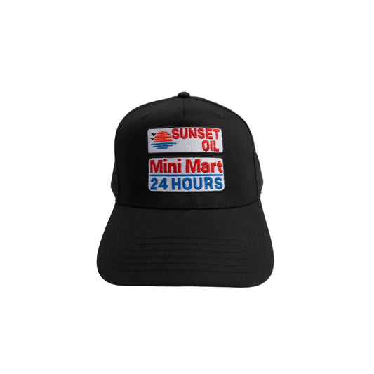 Sunset Oil Mini Mart Trucker Hat Black