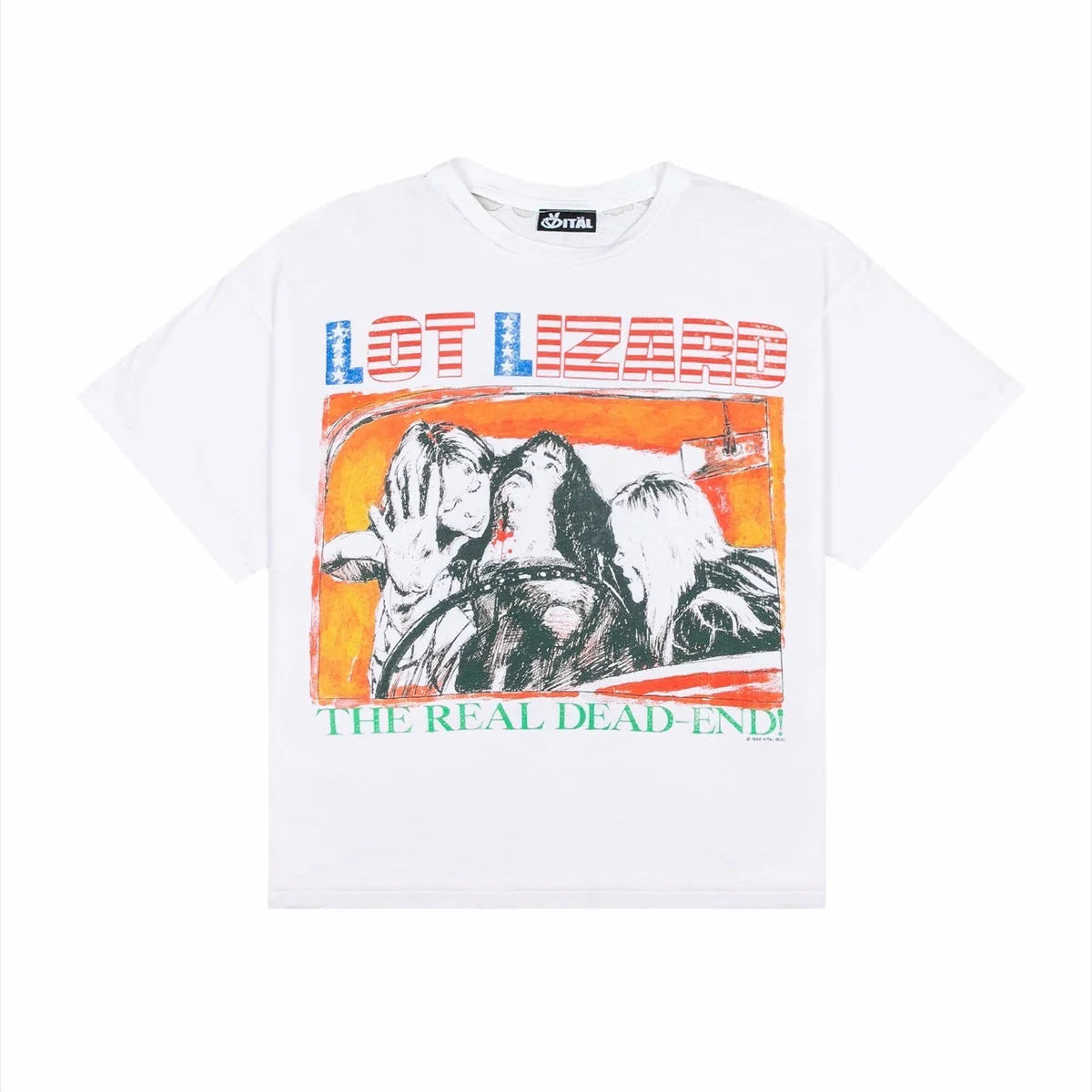 Vital Lot Lizard Distressed Tee White