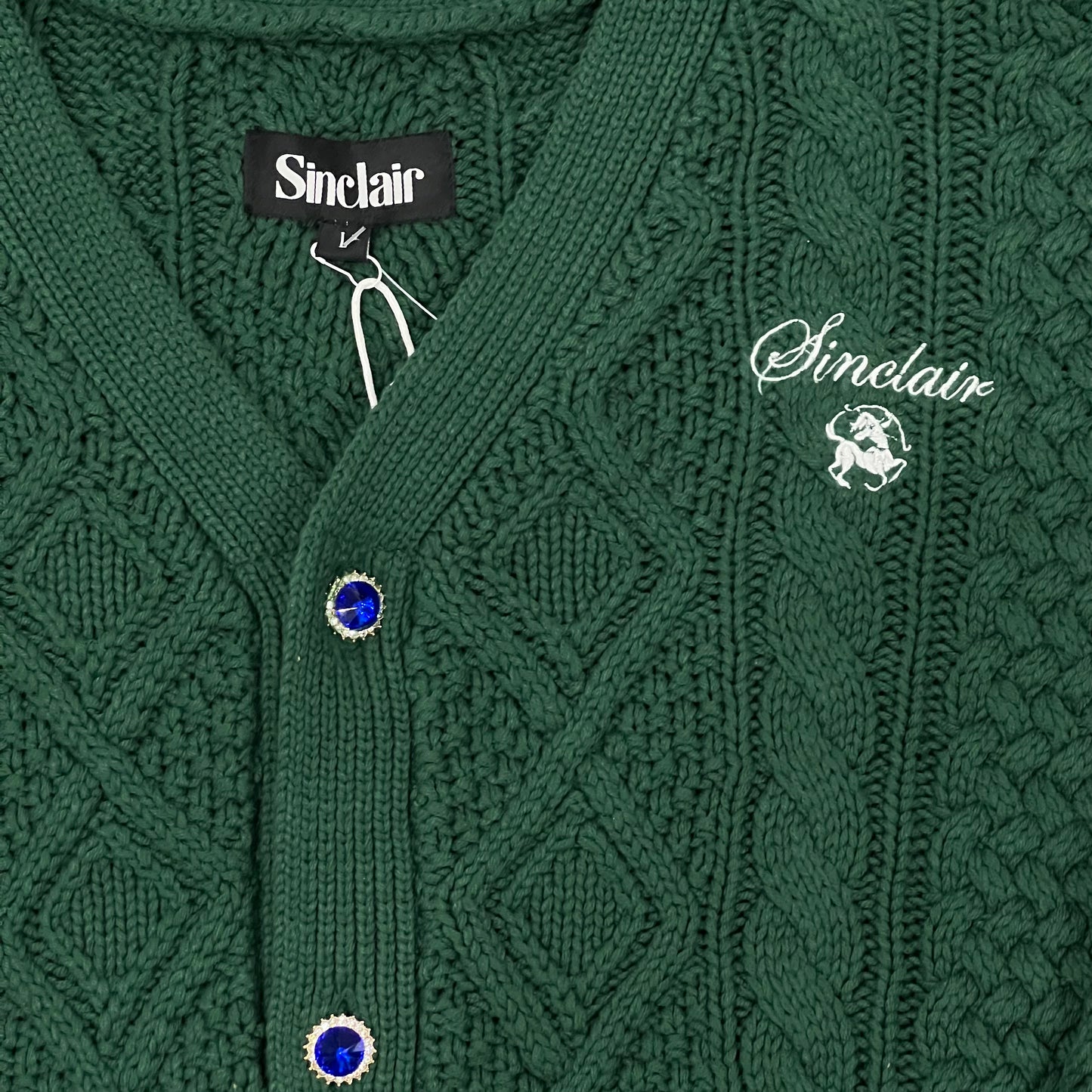 Sinclair Cableknit Cardigan Hunter Green