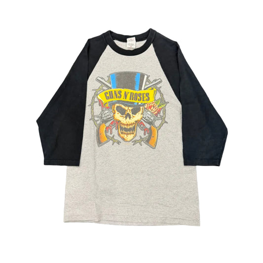 Vintage Guns N' Roses Get In The Ring Tour Raglan Tee Grey