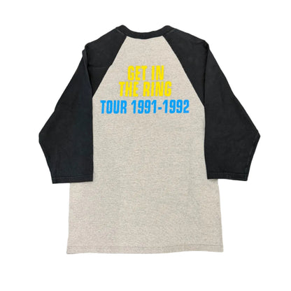 Vintage Guns N' Roses Get In The Ring Tour Raglan Tee Grey