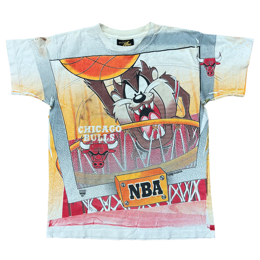 Vintage 1996 Looney Tunes Taz Chicago Bulls T-Shirt White