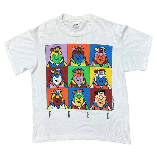 Vintage 1991 The Flintstones Fred T-Shirt White