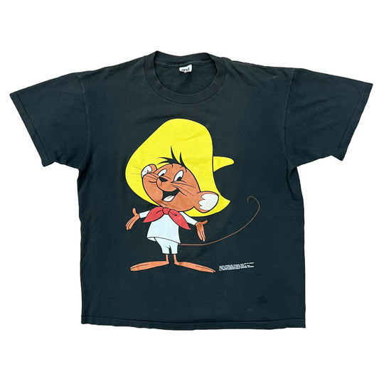 Vintage 1992 Looney Tunes Speedy Gonzales T-Shirt Faded Black