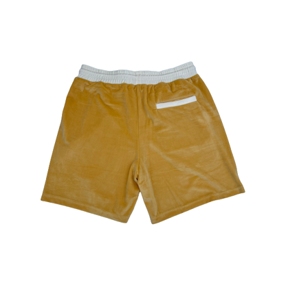 Endless Supply Velour Shorts Mustard