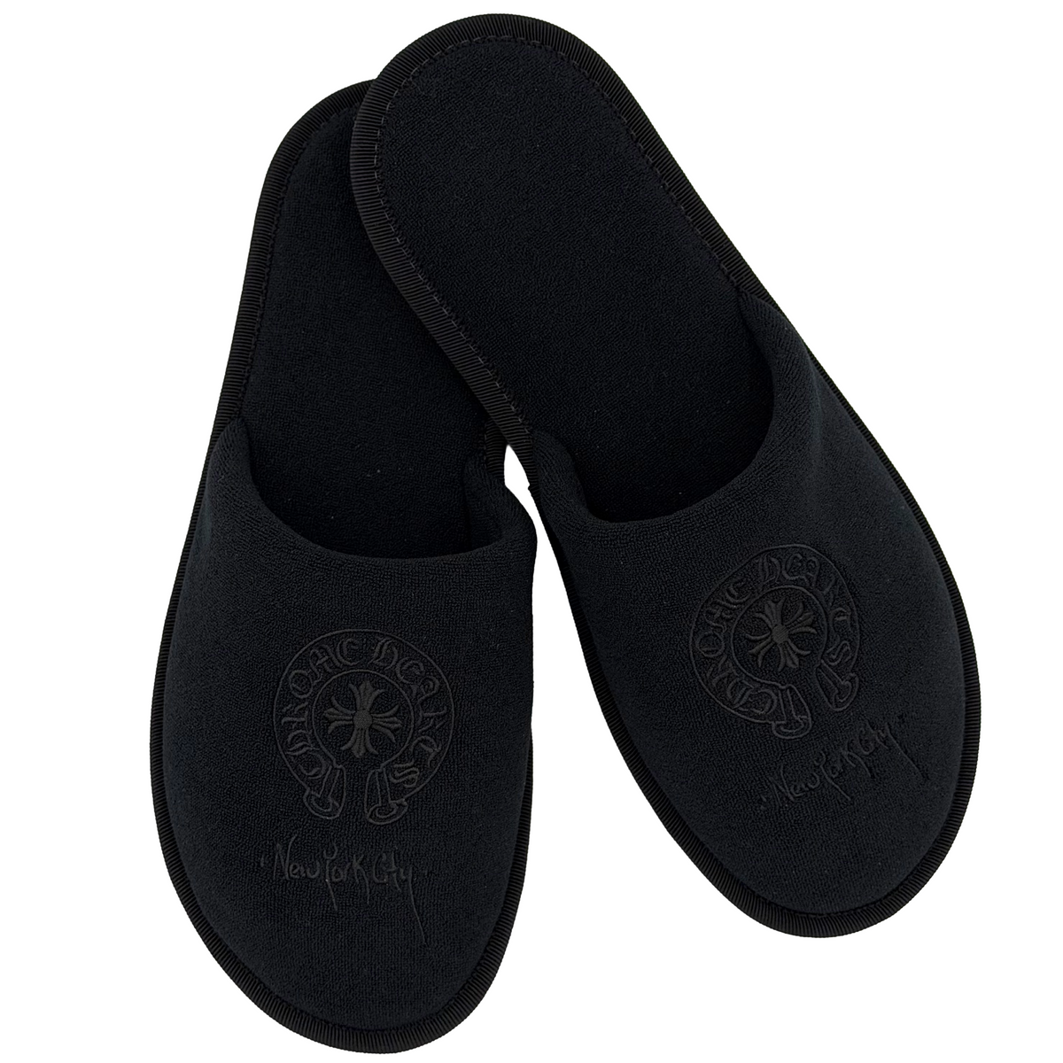 Chrome Hearts New York Exclusive Hotel Slippers Black/Black