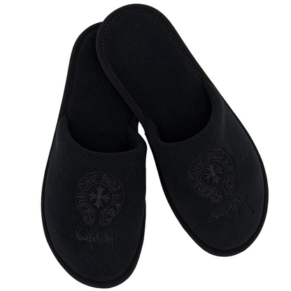 Chrome Hearts New York Exclusive Hotel Slippers Black/Black