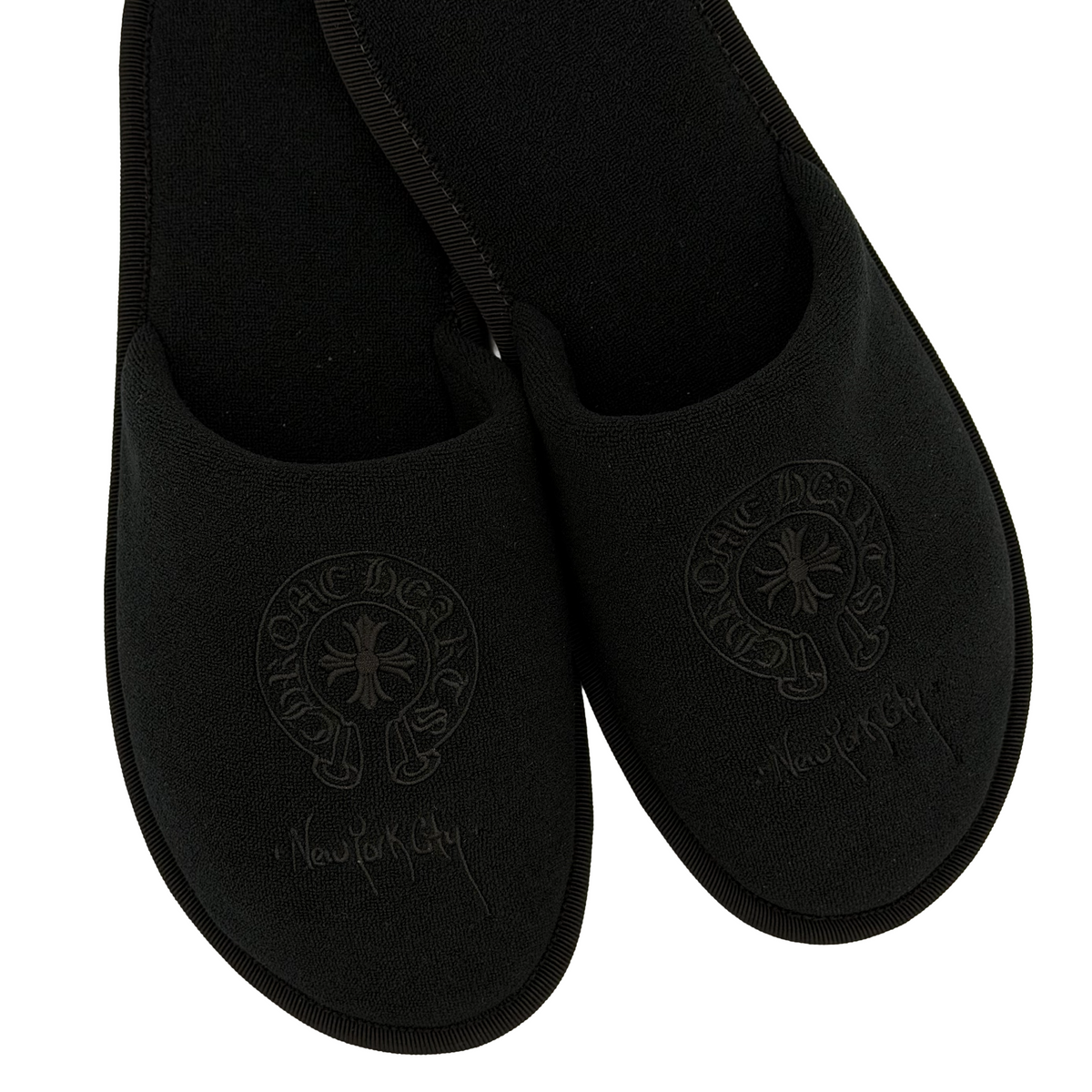 Chrome Hearts New York Exclusive Hotel Slippers Black/Black