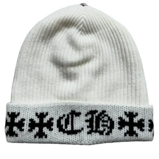 Chrome Hearts Aspen Exclusive Big Daddy Cashmere Beanie White