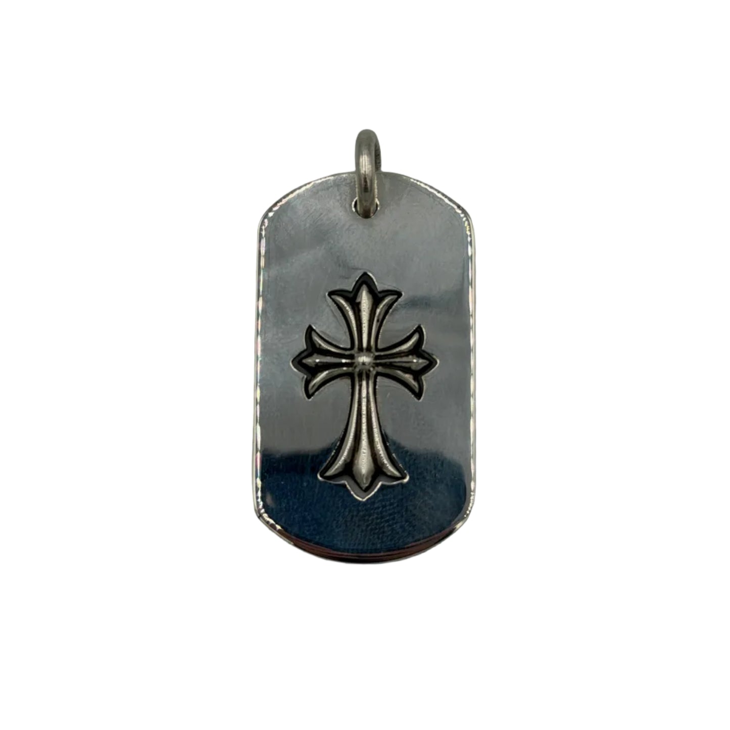 Chrome Hearts Cross Cut Out Dog Tag Pendant
