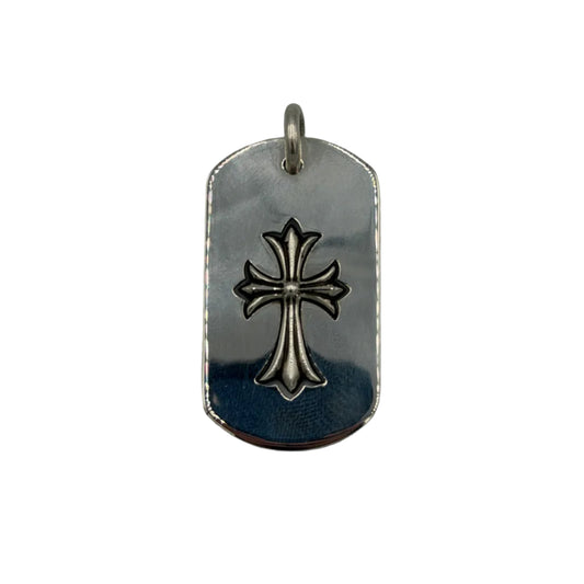 Chrome Hearts Cross Cut Out Dog Tag Pendant